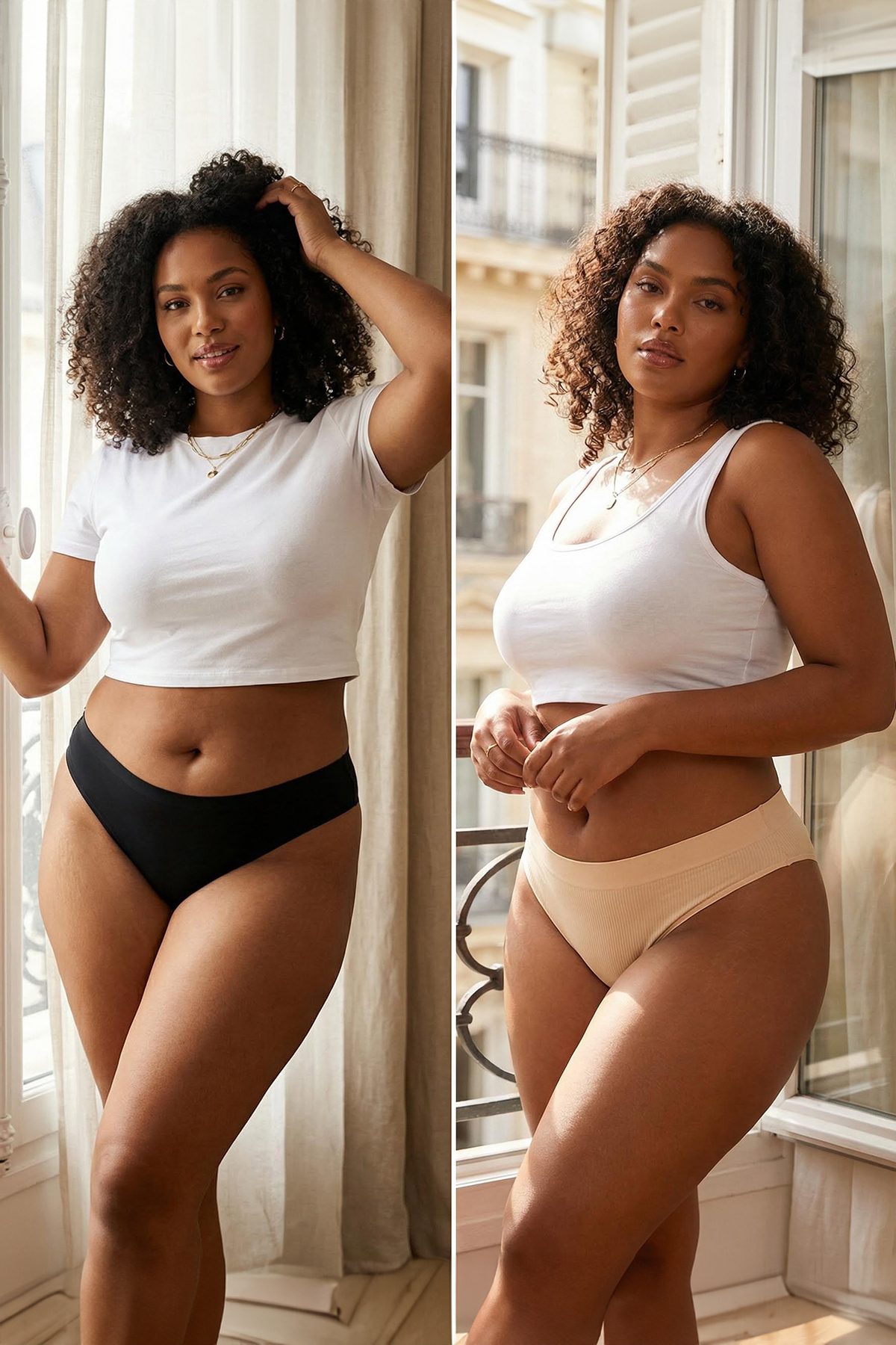 Trendyol Black-Tan 2-Pack Seamless Thongs Tbbaw26Cm00015