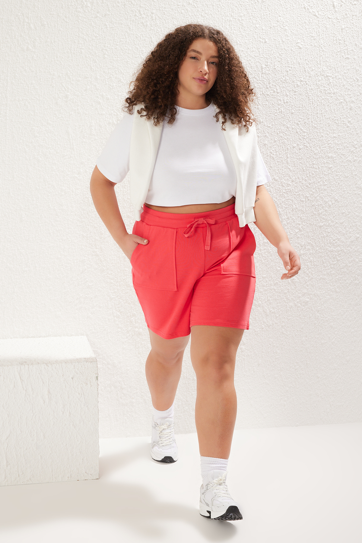 Trendyol Pocket 2 Yarn Knitting Plus Size Shorts