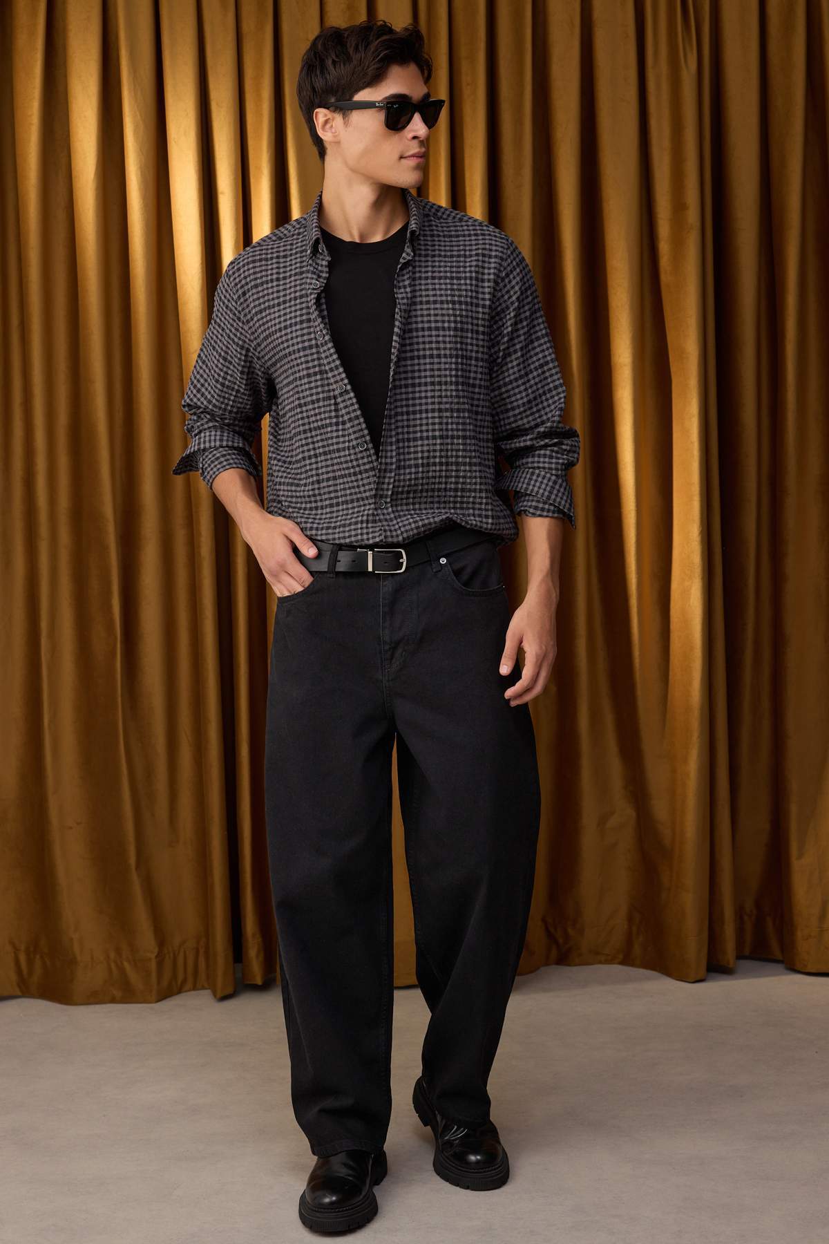 Trendyol Special Collection Black Smoke Skater Loose / Wide Baggy Denim Pants Jeans Tmnaw26Je00000