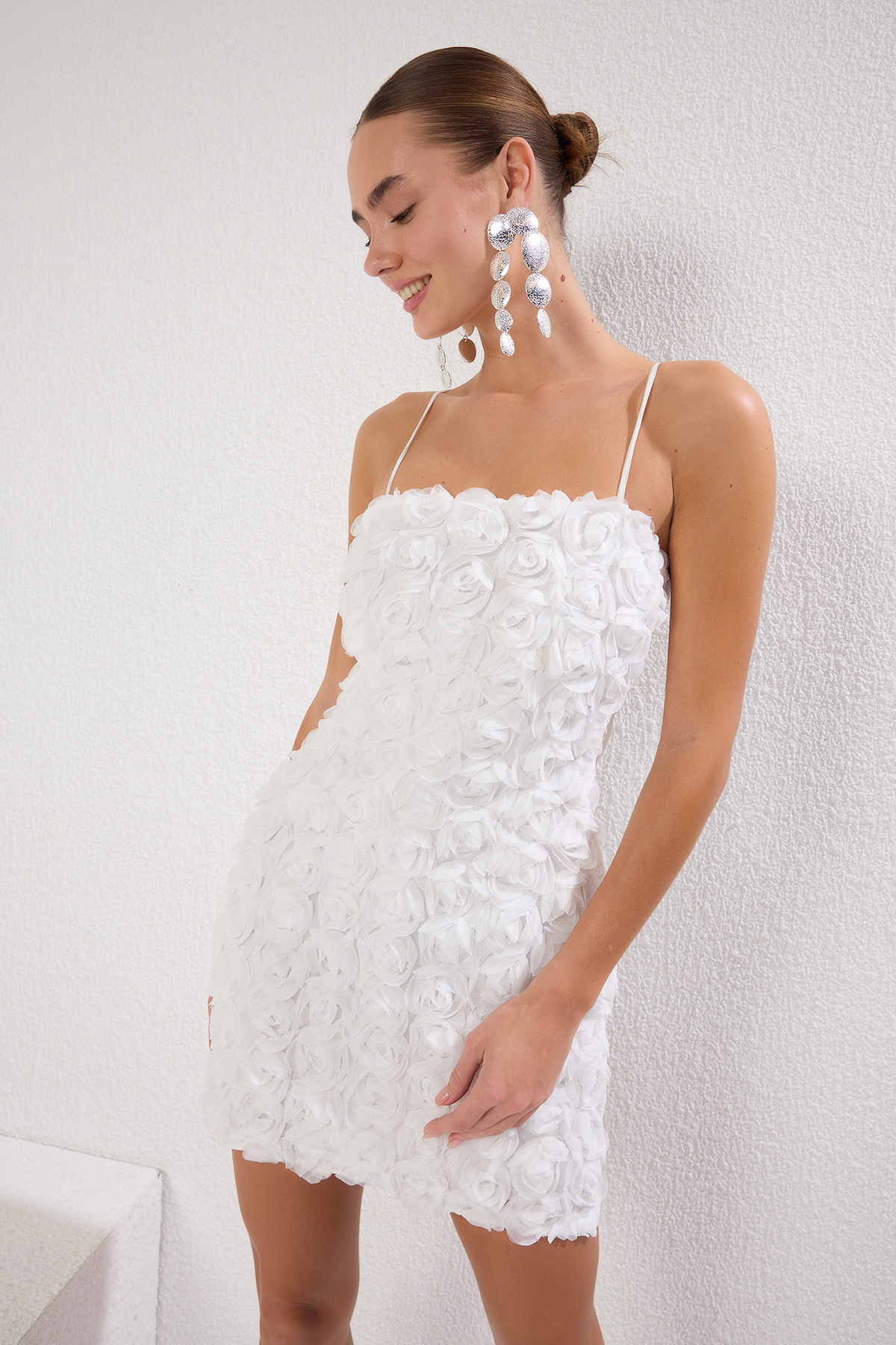 Trendyol 3D Rose Applique Mini Dress