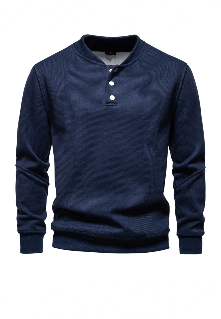 Twenty Eight Shoes T‌hick Waffle-Knit Baseball Sweatshirt AX-HD3030