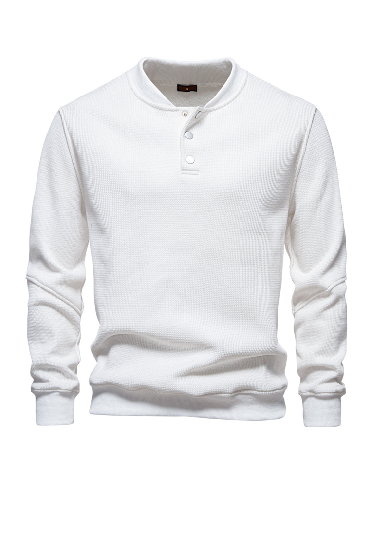 Twenty Eight Shoes T‌hick Waffle-Knit Baseball Sweatshirt AX-HD3030