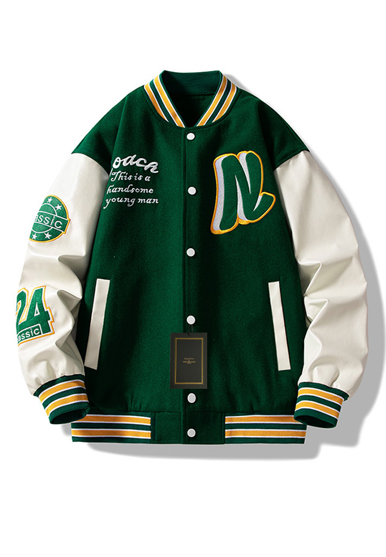 Twenty Eight Shoes Contrast Embroidery Baseball Jacket LK-MD22119