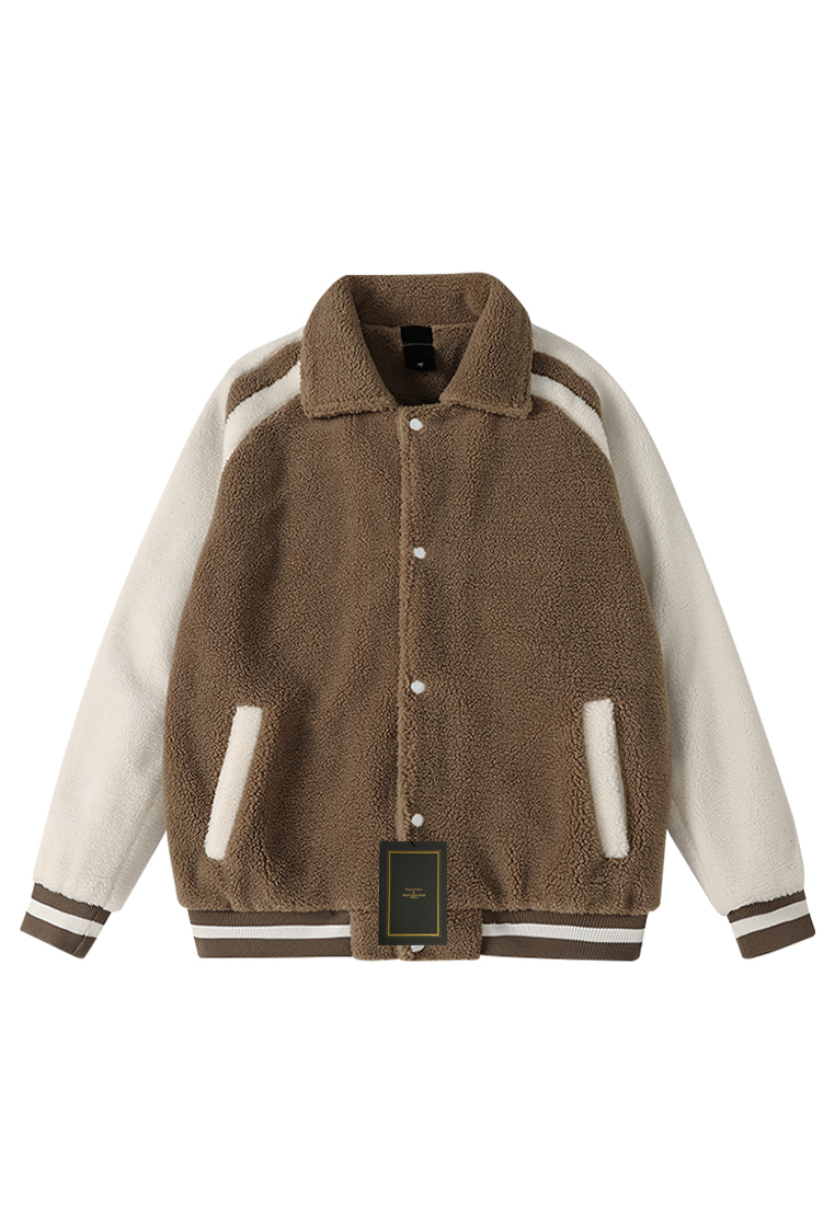 Twenty Eight Shoes Lapel Berber Fleece Baseball Jacket GJL2232