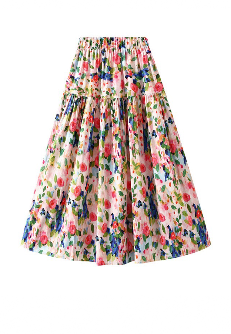 Twenty Eight Shoes Oil Painting Floral A-Line Skirt AF2302