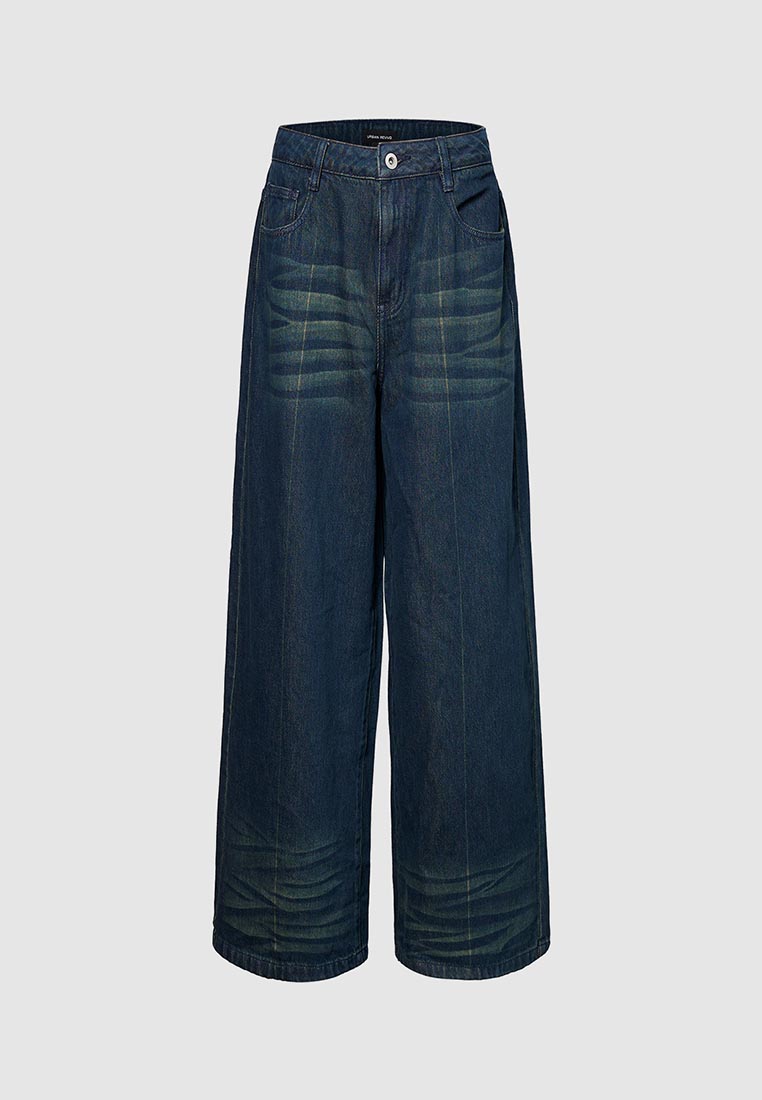 URBAN REVIVO High Waist Wide Leg Baggy Denim Pants