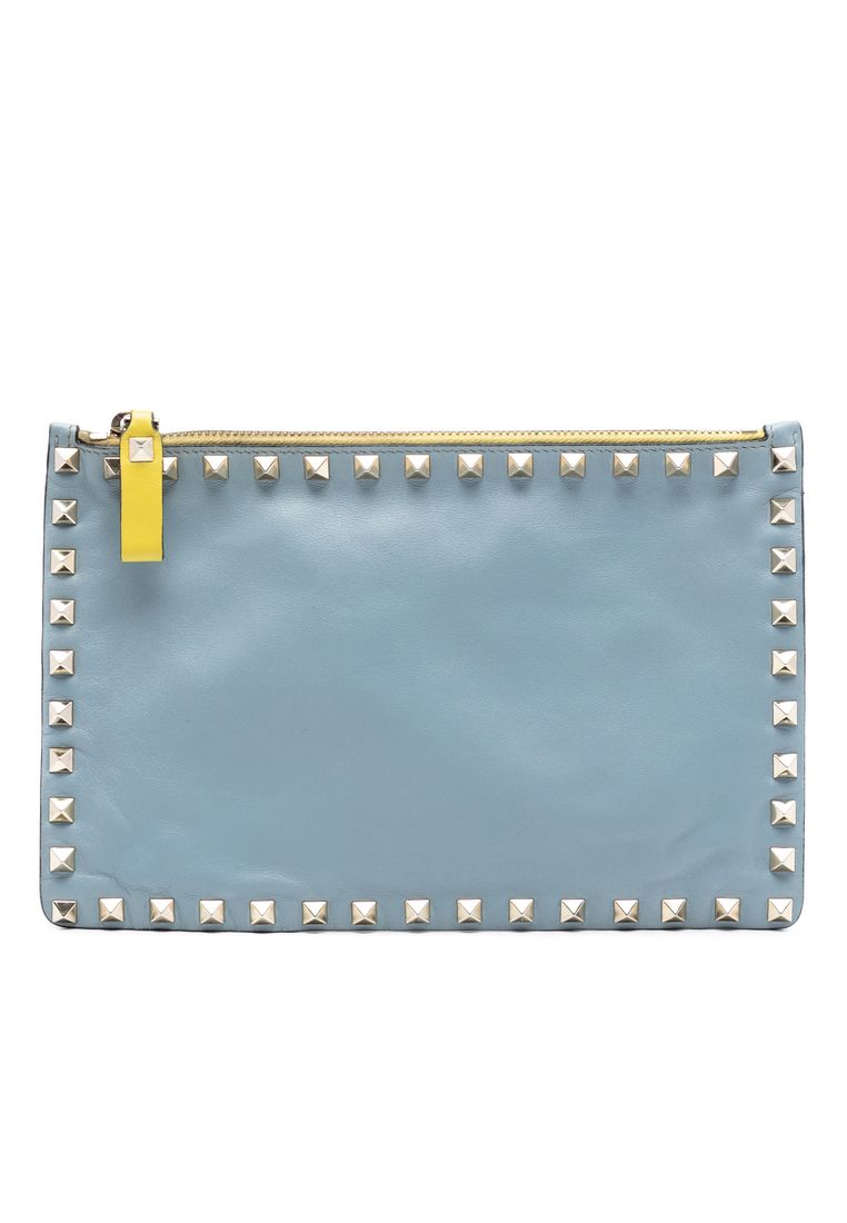 Valentino Pre-Loved Valentino Bicolor Leather Rockstud Clutch