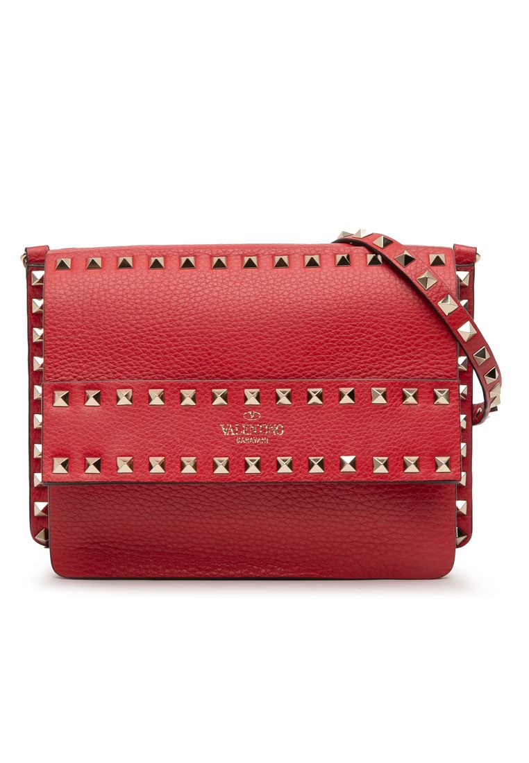 Valentino Pre-Loved Valentino Small Grained Calfskin Rockstud Crossbody