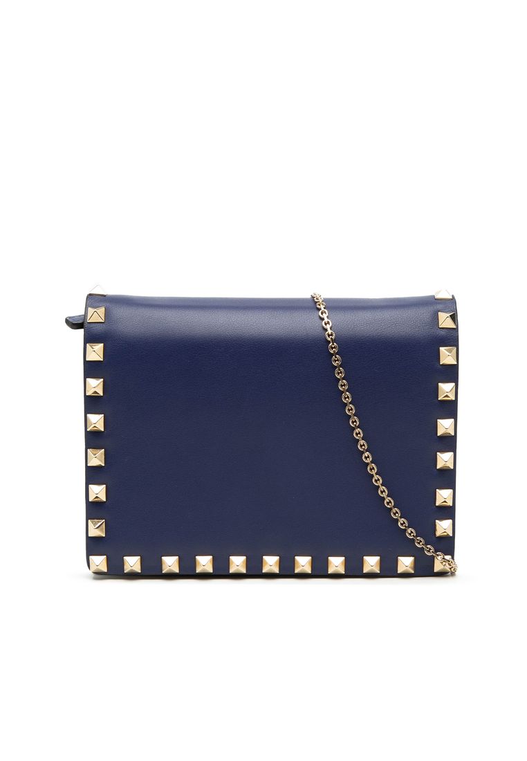 Valentino Pre-Loved Valentino Leather Rockstud Chain Pouch