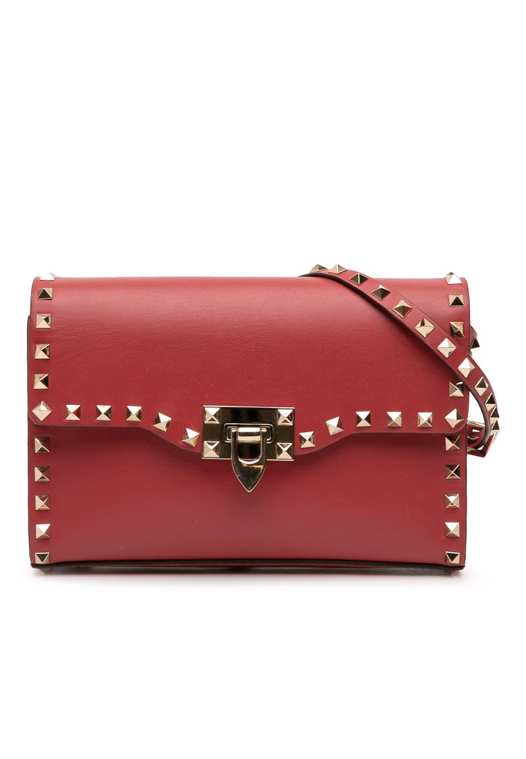 Valentino Pre-Loved Valentino Small Leather Rockstud Flap Crossbody
