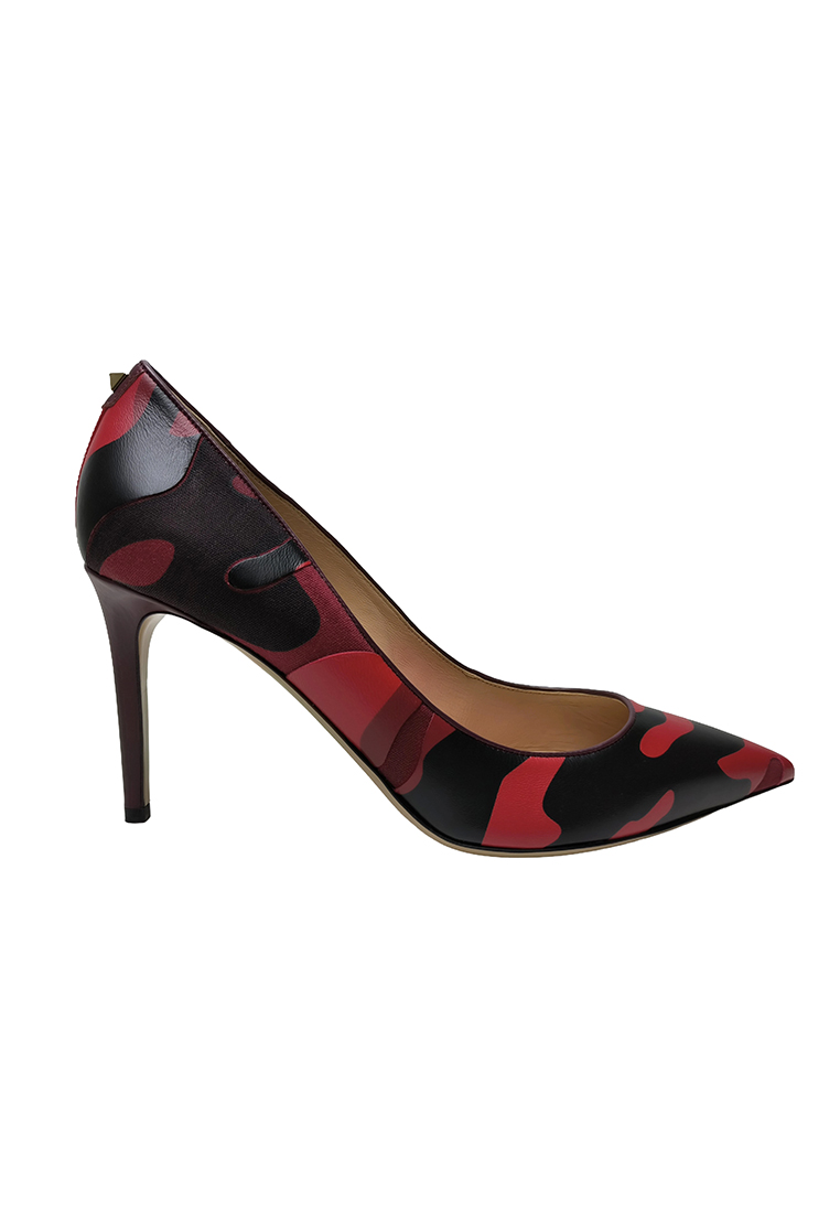 Valentino Pre-loved Valentino "ROCKSTUD" CAMOUFLAGE Heels for Women in Red - O1-HWS00485-ATCS01-R32-
