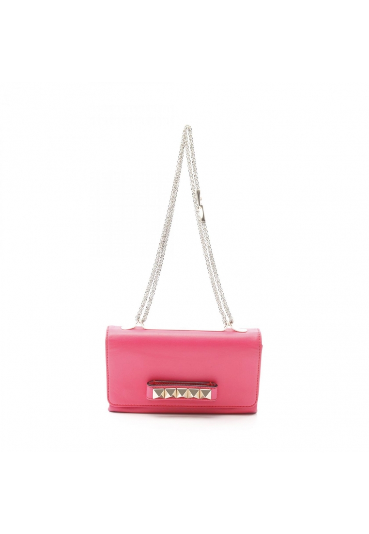 Valentino Pre-Loved Valentino chain shoulder bag leather pink Rockstud