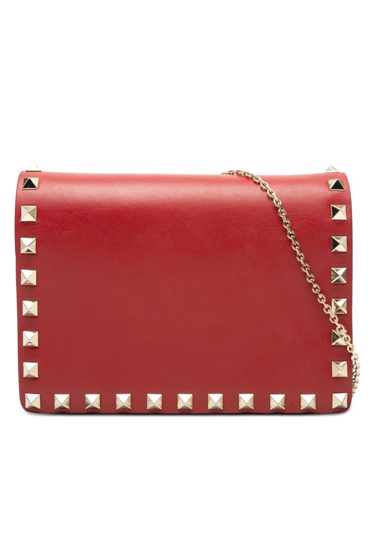 Valentino Pre-Loved Valentino Leather Rockstud Chain Pouch