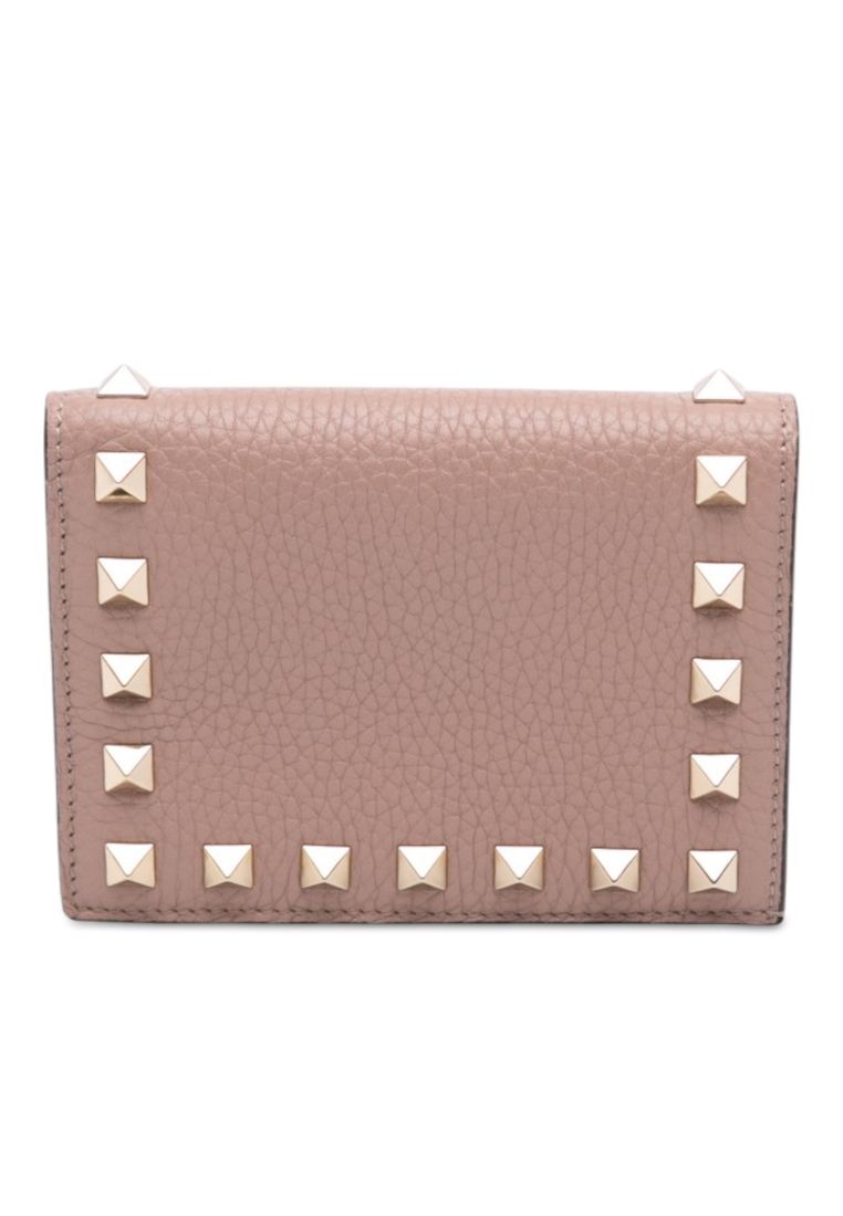 Valentino Pre-Loved Valentino Leather Rockstud Compact Wallet