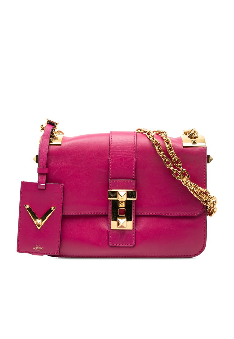 Valentino Pre-Loved Valentino Leather B Rockstud Shoulder Bag