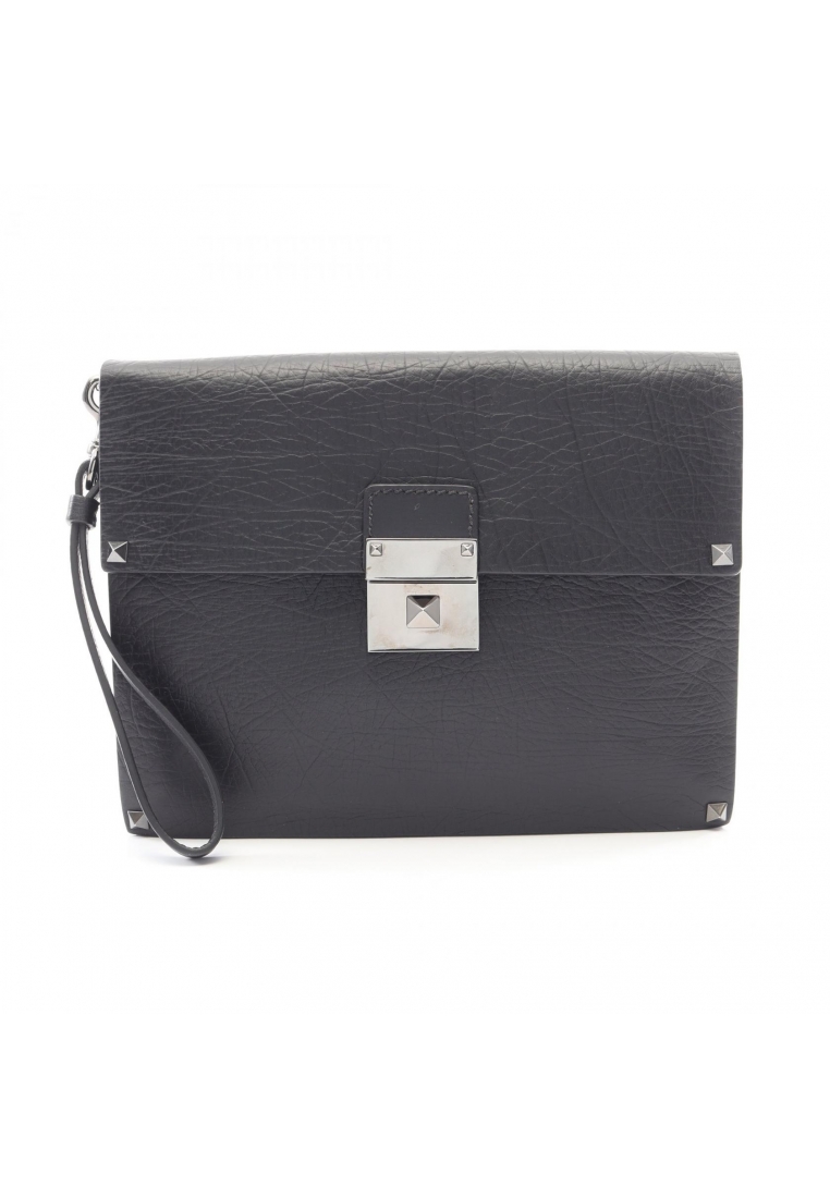 Valentino Pre-Loved Valentino Rockstud Clutch bag second bag leather black