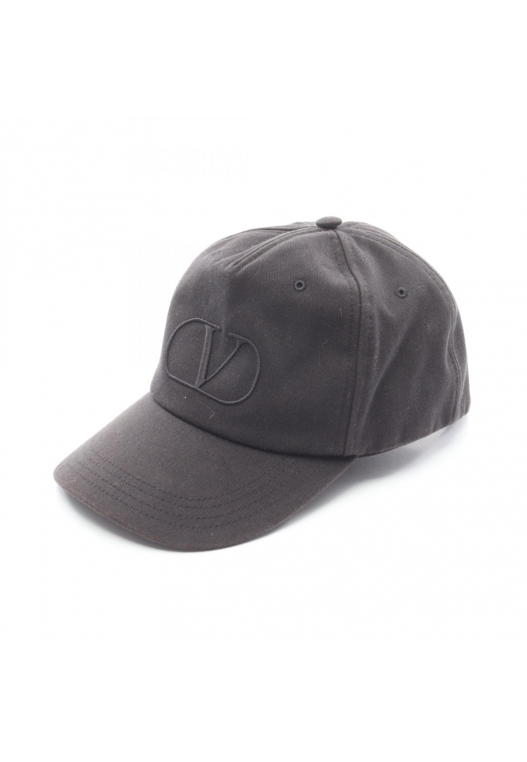 Valentino Pre-Loved Valentino V logo cap cotton black