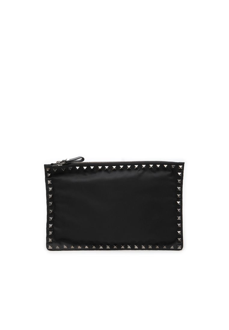 Valentino Pre-Loved Valentino Nylon Rockstud Zip Pouch