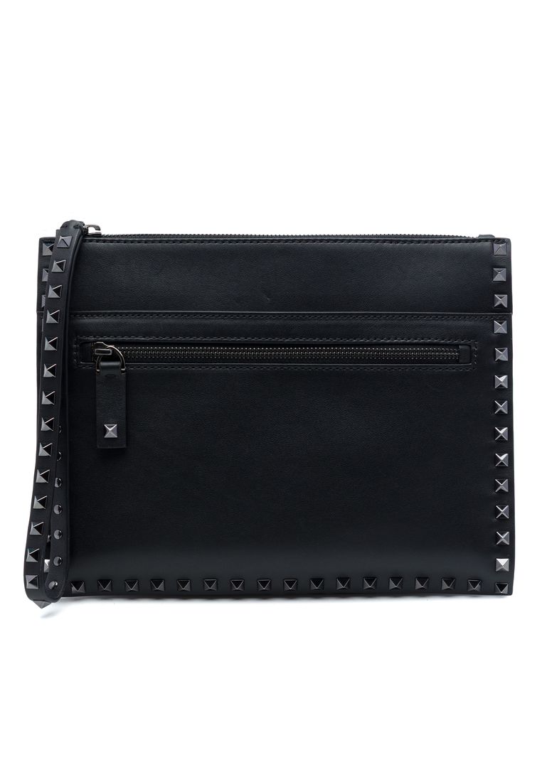 Valentino Pre-Loved Valentino Leather Rockstud Untitled Wristlet Clutch