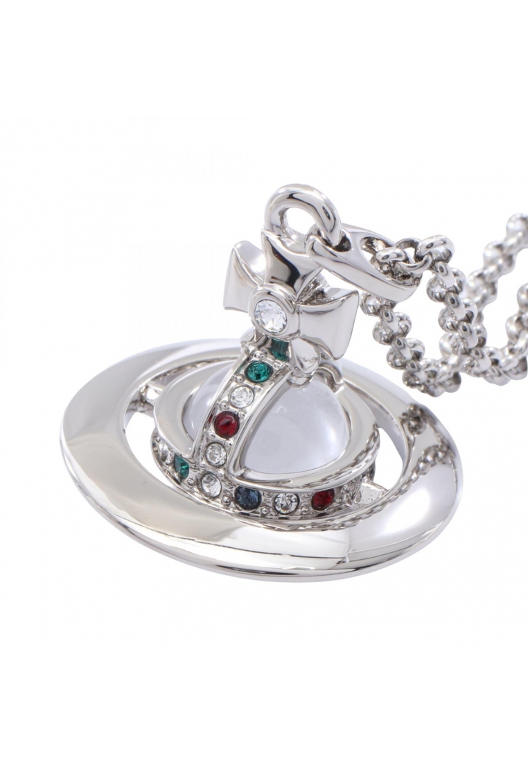 Vivienne Westwood Pre-Loved Vivienne Westwood NEW TINY ORB necklace Rhinestone Silver multicolor
