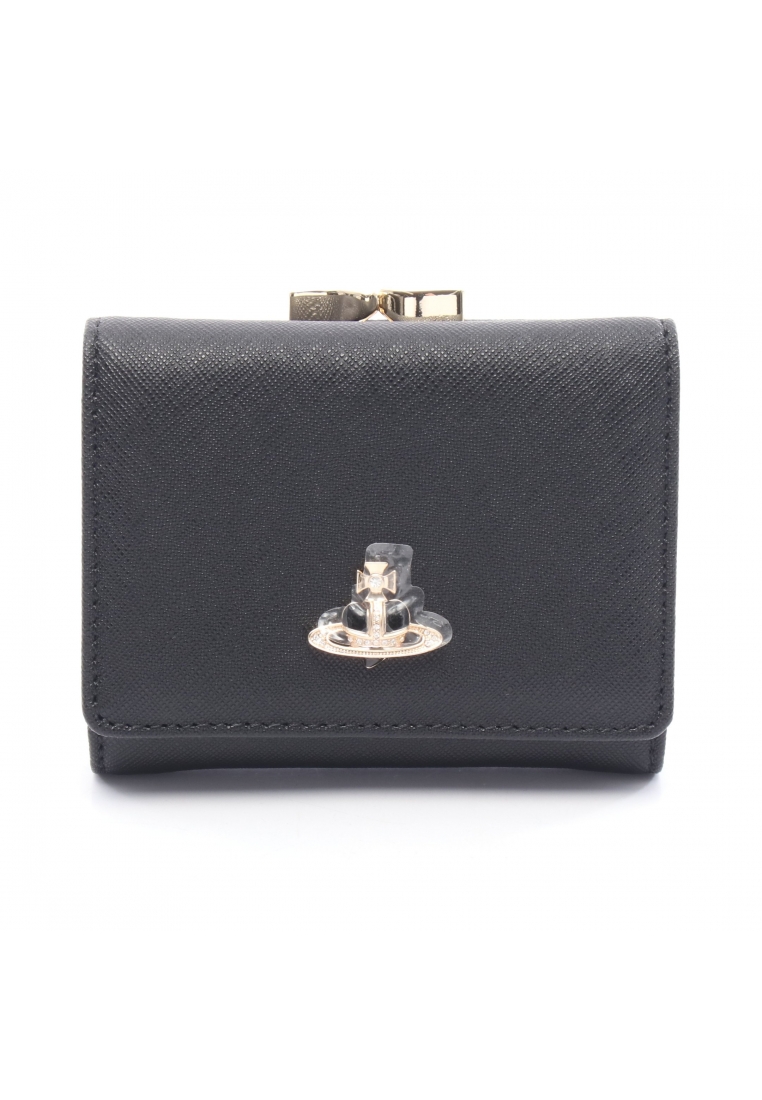 Vivienne Westwood Pre-Loved Vivienne Westwood SMALL FRAME WALLET Orb trifold wallet Saffiano leather