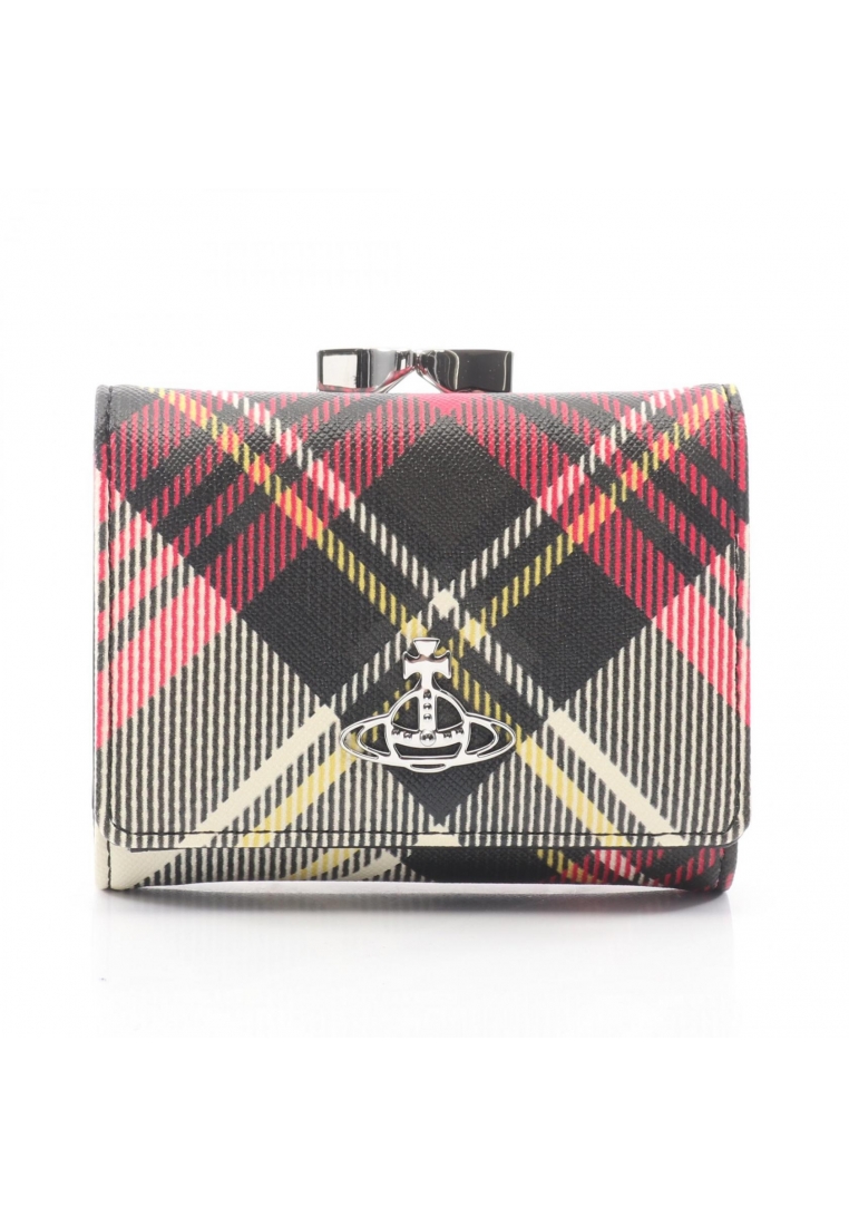 Vivienne Westwood Pre-Loved Vivienne Westwood SMALL FRAME WALLET BIOGREEN SAFFIANO PRINTED 3 Orb tri