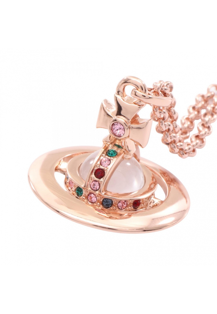 Vivienne Westwood Pre-Loved Vivienne Westwood NEW TINY ORB necklace GP (gold plated) Rhinestone gold