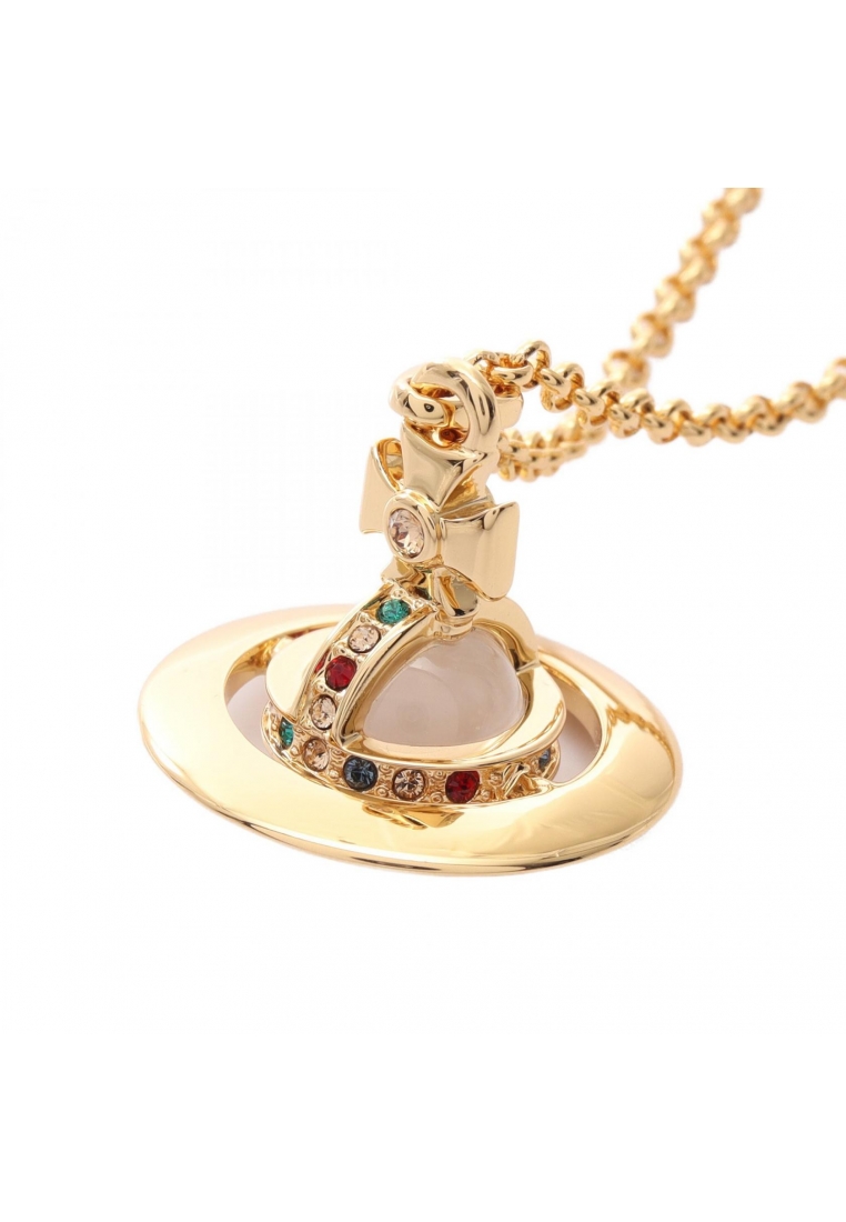 Vivienne Westwood Pre-Loved Vivienne Westwood NEW TINY ORB necklace GP Rhinestone gold multicolor