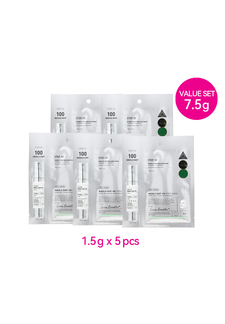 VT Cosmetics Vt Reedle Shot 100 2Step Mask Value Set (1.5g x 5pcs)