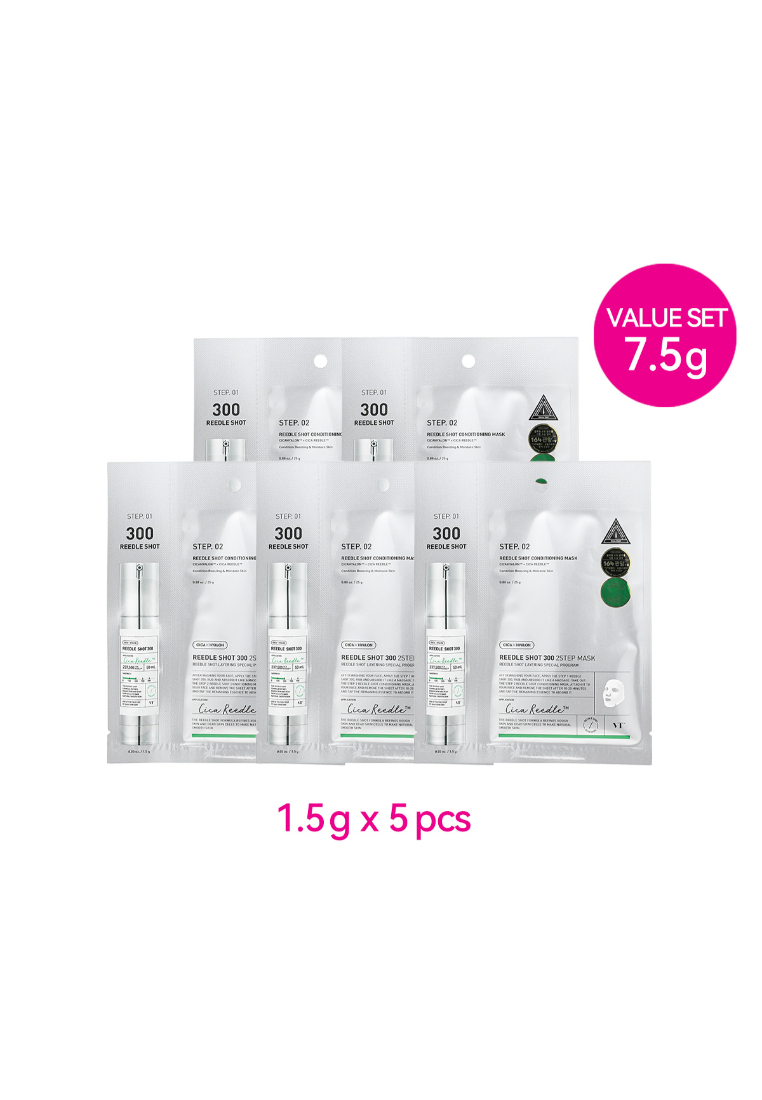 VT Cosmetics Vt Reedle Shot 300 2Step Mask Value Set (1.5g x 5pcs)