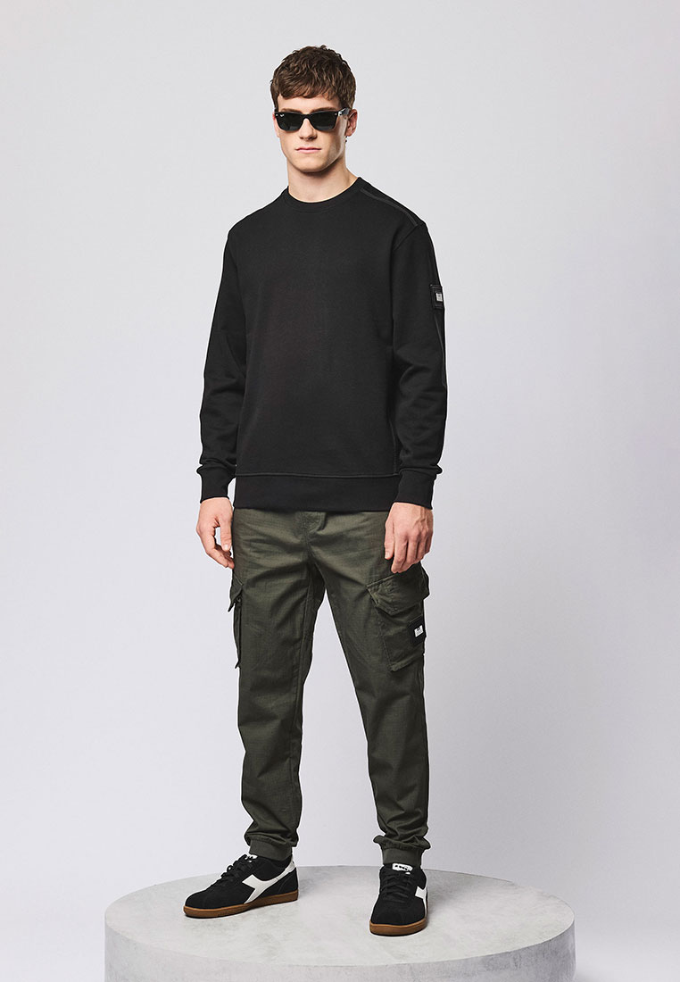 Weekend Offender MENS BLACK THUNDER SWEAT WITH FLAT BINDING