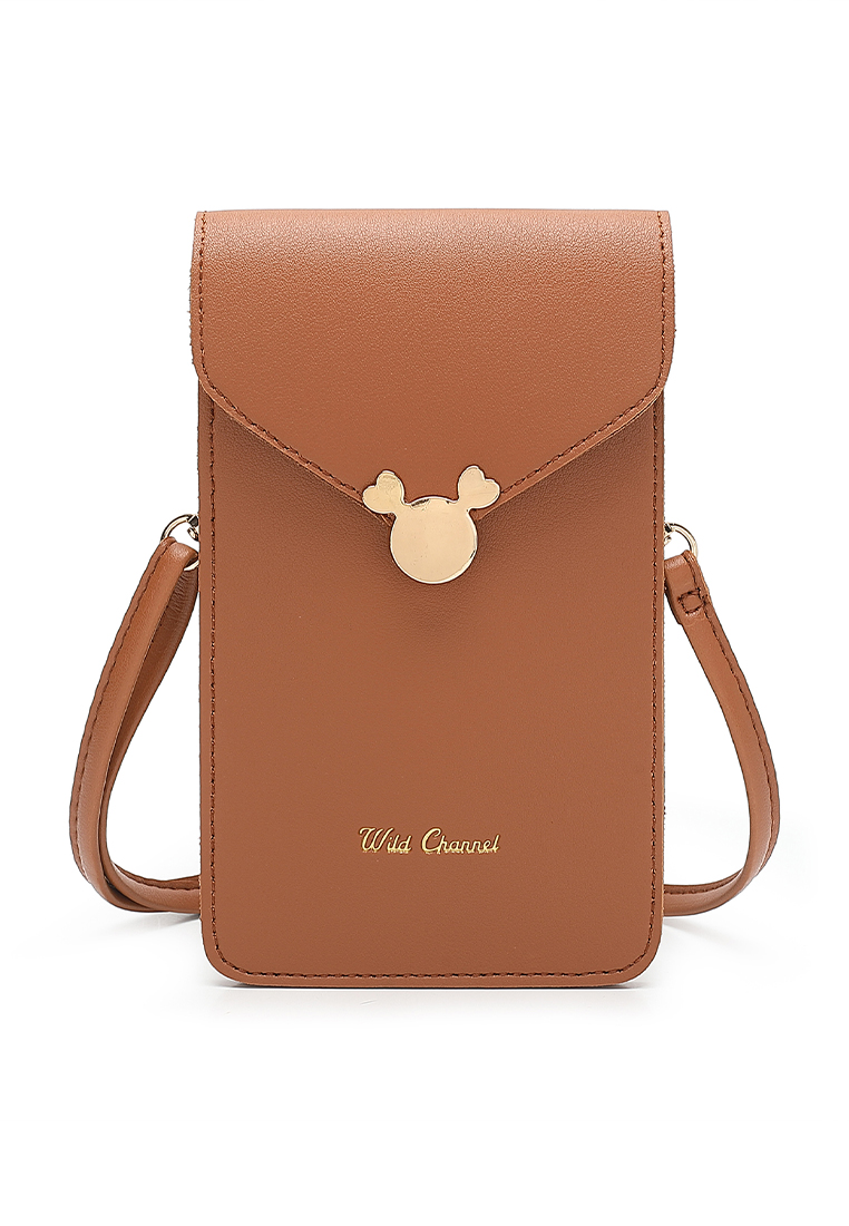 Wild Channel Women's Shoulder Sling Bag / Crossbody Bag - Brown